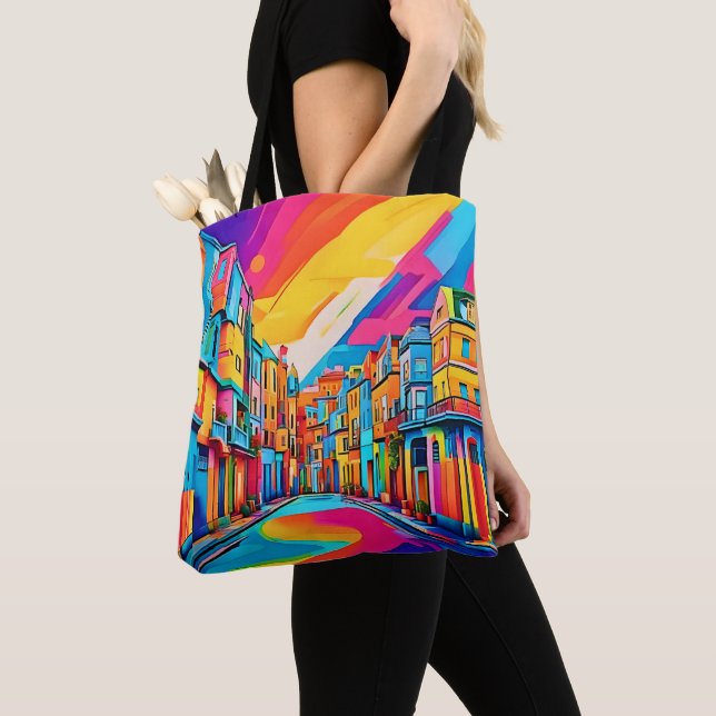 Colourful Street Vibes Tote Bag (Close Up)