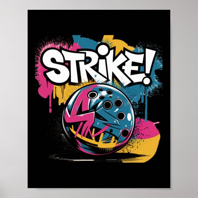 Colourful Strike Bowling Ll  Poster (Front)