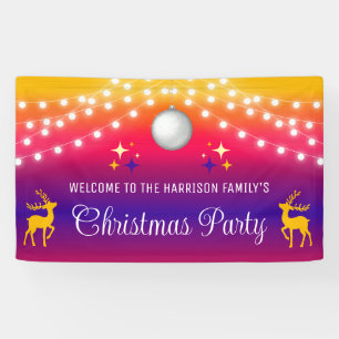 Colourful String Lights Christmas Ball Welcome Banner