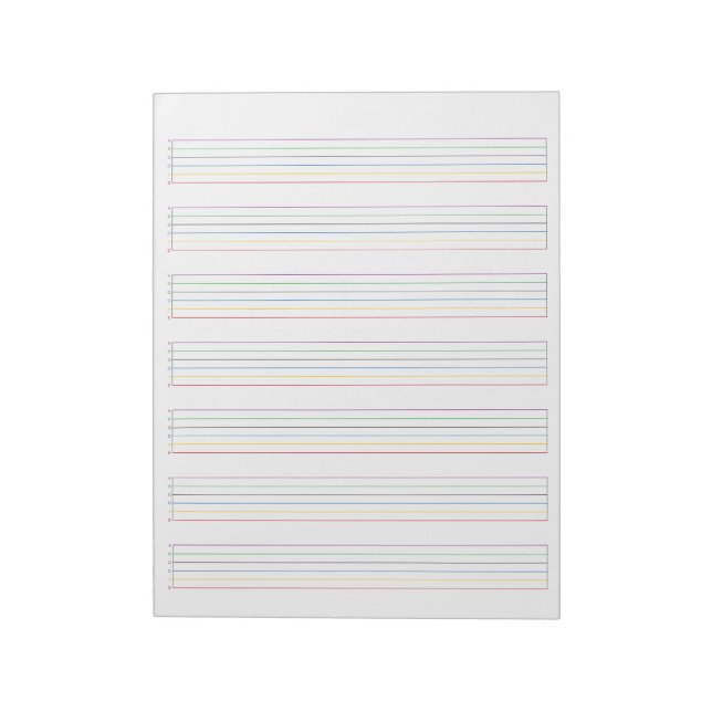 Colourful Strings Acoustic Guitar Music Sheet Notepad (Rotated)