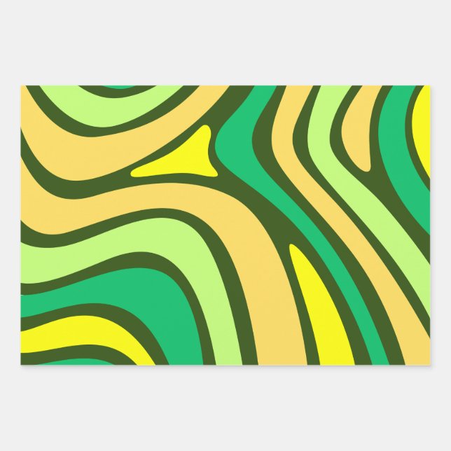 Colourful Stripe Abstract Pattern Wrapping Paper Sheet (Front)