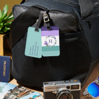 Colourful Stripe Monogrammed Luggage Tag