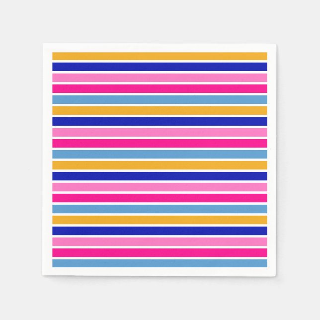 Colourful Stripe Pattern Vivid Party  Napkin (Front)