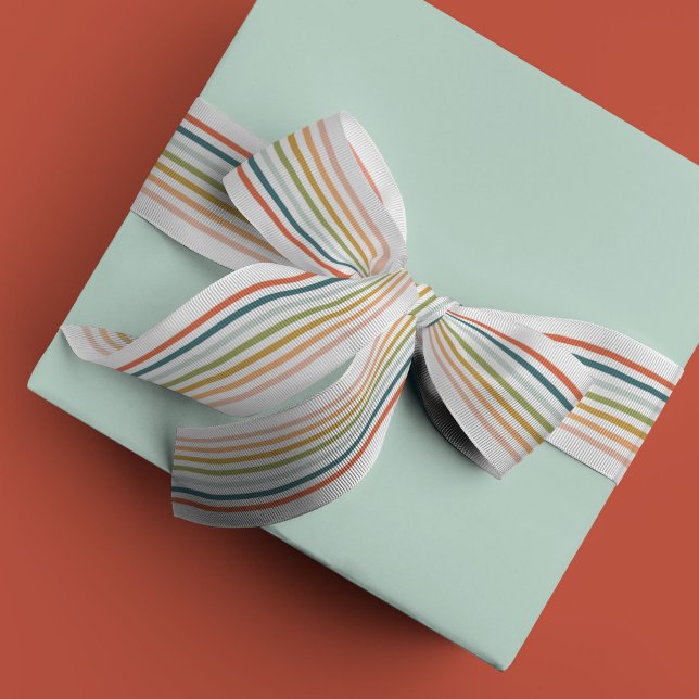 Colourful Stripe Satin Ribbon (Colorful stripes ribbon)