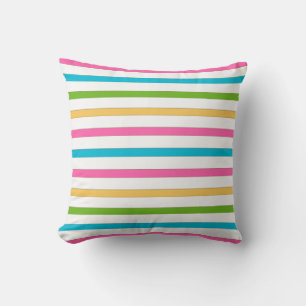 Colourful stripe Throw Pillow