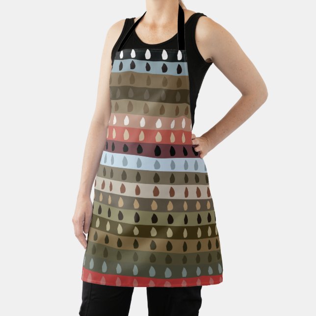 Colourful Stripe Tribal Art  Apron (Insitu)