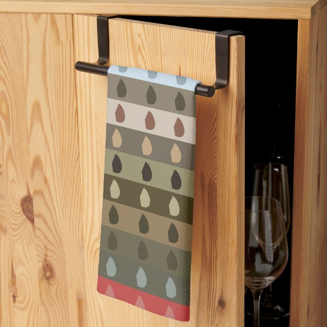 Colourful Stripe Tribal  Tea Towel (Thirds Fold)