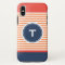colourful stripe with monogram