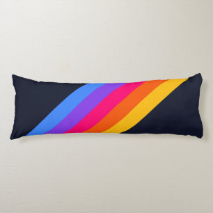 Colourful Striped 70s 80s Retro Racing Stripes Body Cushion