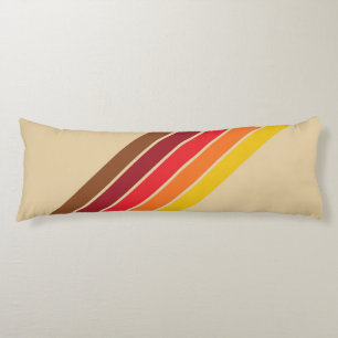 Colourful Striped 70s 80s Retro Racing Stripes Body Cushion