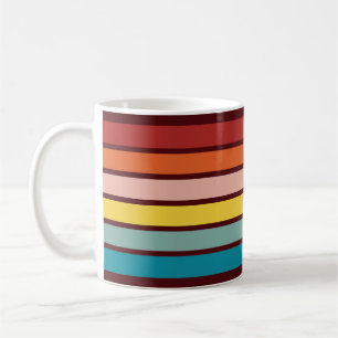 Colourful Striped 70s 80s Retro Racing Stripes Coffee Mug