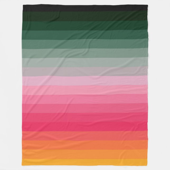 Colourful Striped 70s 80s Retro Racing Stripes Fleece Blanket (Front)
