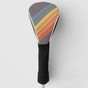 Colourful Striped 70s 80s Retro Racing Stripes Golf Head Cover