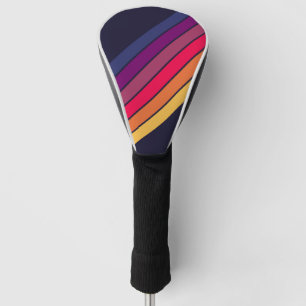Colourful Striped 70s 80s Retro Racing Stripes Golf Head Cover