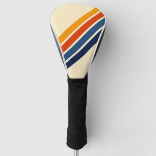 Colourful Striped 70s 80s Retro Racing Stripes Golf Head Cover