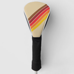 Colourful Striped 70s 80s Retro Racing Stripes Golf Head Cover