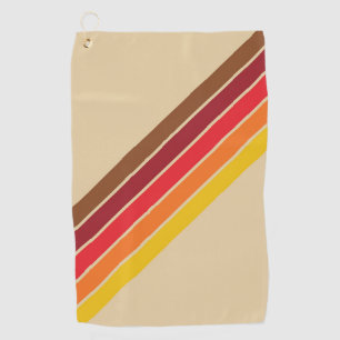Colourful Striped 70s 80s Retro Racing Stripes Golf Towel
