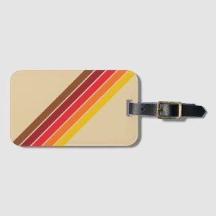 Colourful Striped 70s 80s Retro Racing Stripes Luggage Tag