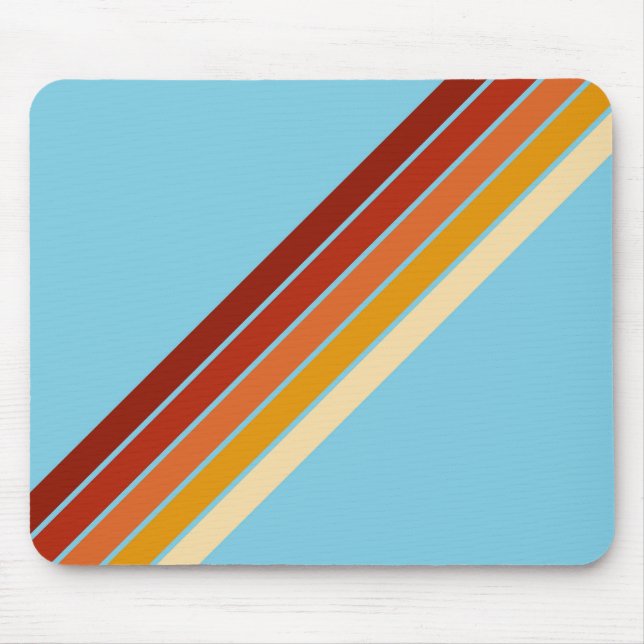 Colourful Striped 70s 80s Retro Racing Stripes Mouse Mat (Front)
