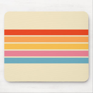 Colourful Striped 70s 80s Retro Racing Stripes Mouse Mat