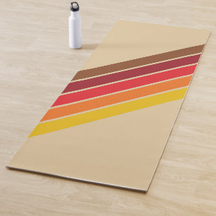 Colourful Striped 70s 80s Retro Racing Stripes Yoga Mat