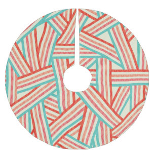 Colourful Striped Abstract Pattern Brushed Polyester Tree Skirt