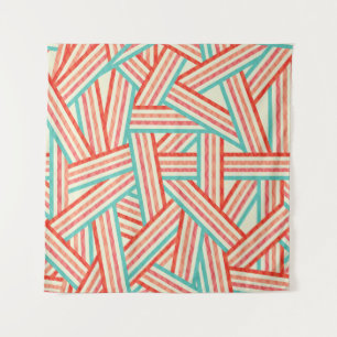 Colourful Striped Abstract Pattern Tapestry