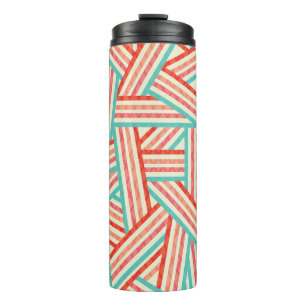 Colourful Striped Abstract Pattern Thermal Tumbler