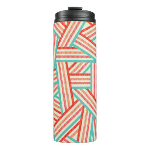 Colourful Striped Abstract Pattern Thermal Tumbler