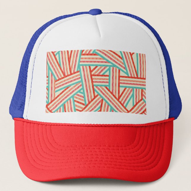 Colourful Striped Abstract Pattern Trucker Hat (Front)