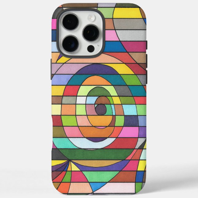 Colourful Striped Abstract with Spiral Centre Case-Mate iPhone Case (Back)