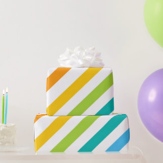 Colourful Striped Birthday Wrapping Paper