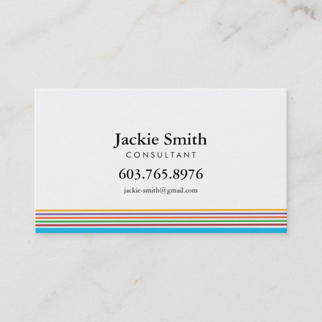 Colourful striped Business Card (Front)