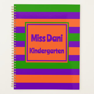 Colourful Striped Cute School Teacher/Student Planner