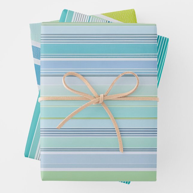 Colourful Striped Fabric Art Wrapping Paper Sheets (Creator Uploaded)