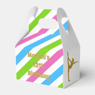 Colourful Striped Glitter Gymnast Gable Box