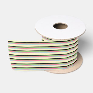 Colourful Striped Minimalist Vintage Elegant Retro Satin Ribbon