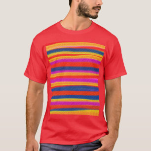 Colourful Striped Painting Acrylic Abstract Art T-Shirt