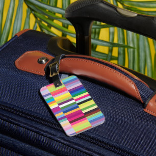 Colourful Striped Pattern Luggage Tag