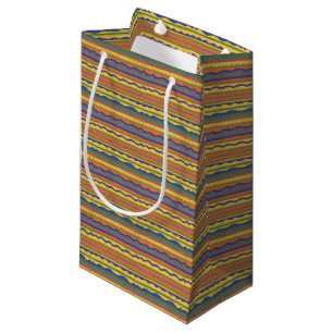 Colourful Striped Pattern Small Gift Bag
