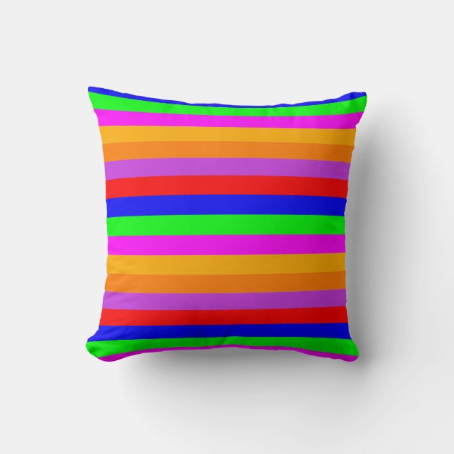 Colourful Striped Pillow (Front)