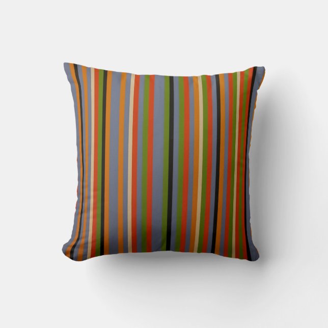 Colourful Striped Pillow Home Decor (Front)