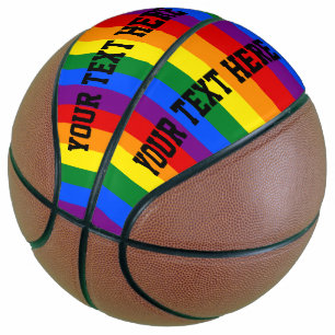 Colourful Striped Rainbow Basketball