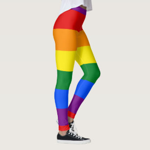 Colourful striped rainbow flag leggings