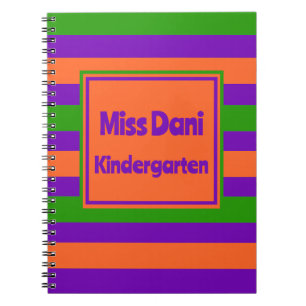 Colourful Striped School Teacher/Student Notebook