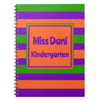 Colourful Striped School Teacher/Student  Notebook