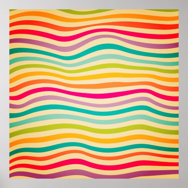 Colourful Striped Seamless Pattern. illustration.  Poster (Front)