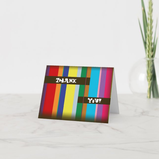 Colourful Striped Thank You Card (Front)