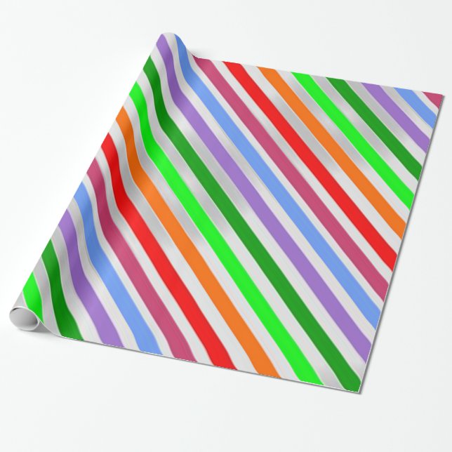 Colourful Striped Wrapping Paper (Unrolled)