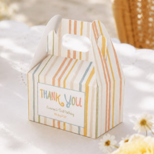 Colourful Stripes 1st Birthday Favour Box